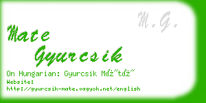 mate gyurcsik business card